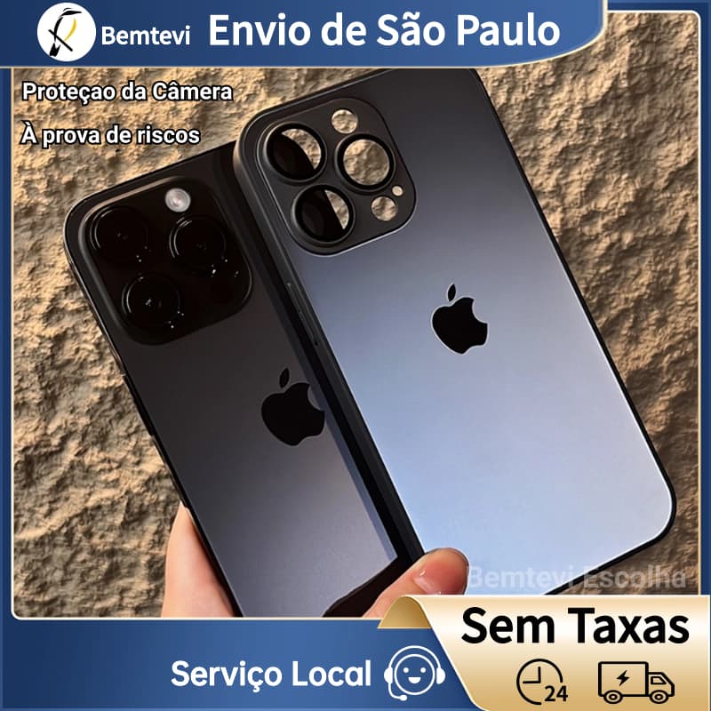 Bemtevi Alta Qualidade Capinha iphone 11 Capa De Vidro Fosco  Iphone 13 12  PRO MAX 14 15 pro max 11 pro max