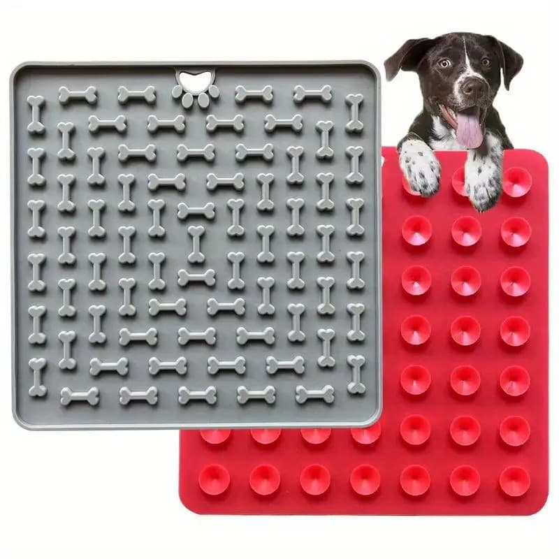 Comedouro Lento Tapete Lambedor Pet Cães e Gatos 18,5 x18,5
