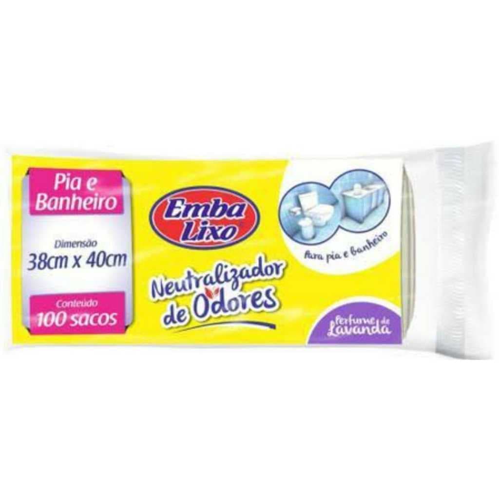 Saco de Lixo Branco Perfumado para Banheiro - Embalixo Neutralizador de Odores 100 Unidades
