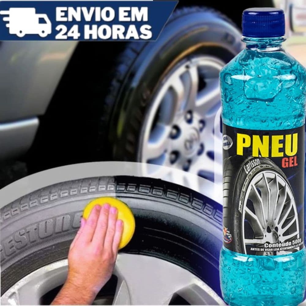 Pretinho Gel Brilho Limpa Pneu Rodas - Mil Milhas Não sai com Água 500ml