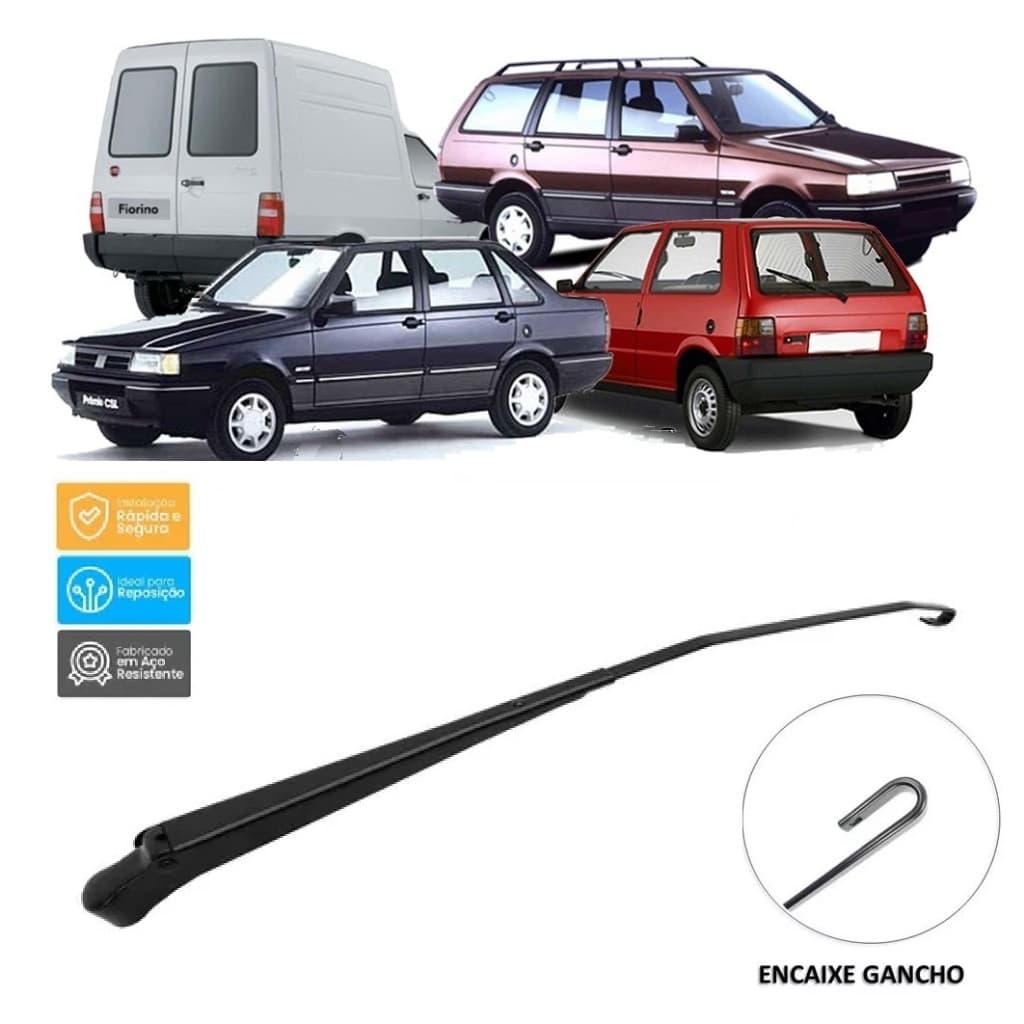 Braço Haste Limpador Dianteiro Fiat Uno Premio Elba Fiorino Todos 1984 1985 1986 1987 1988 1989 até  07 08 09 10 11 2012