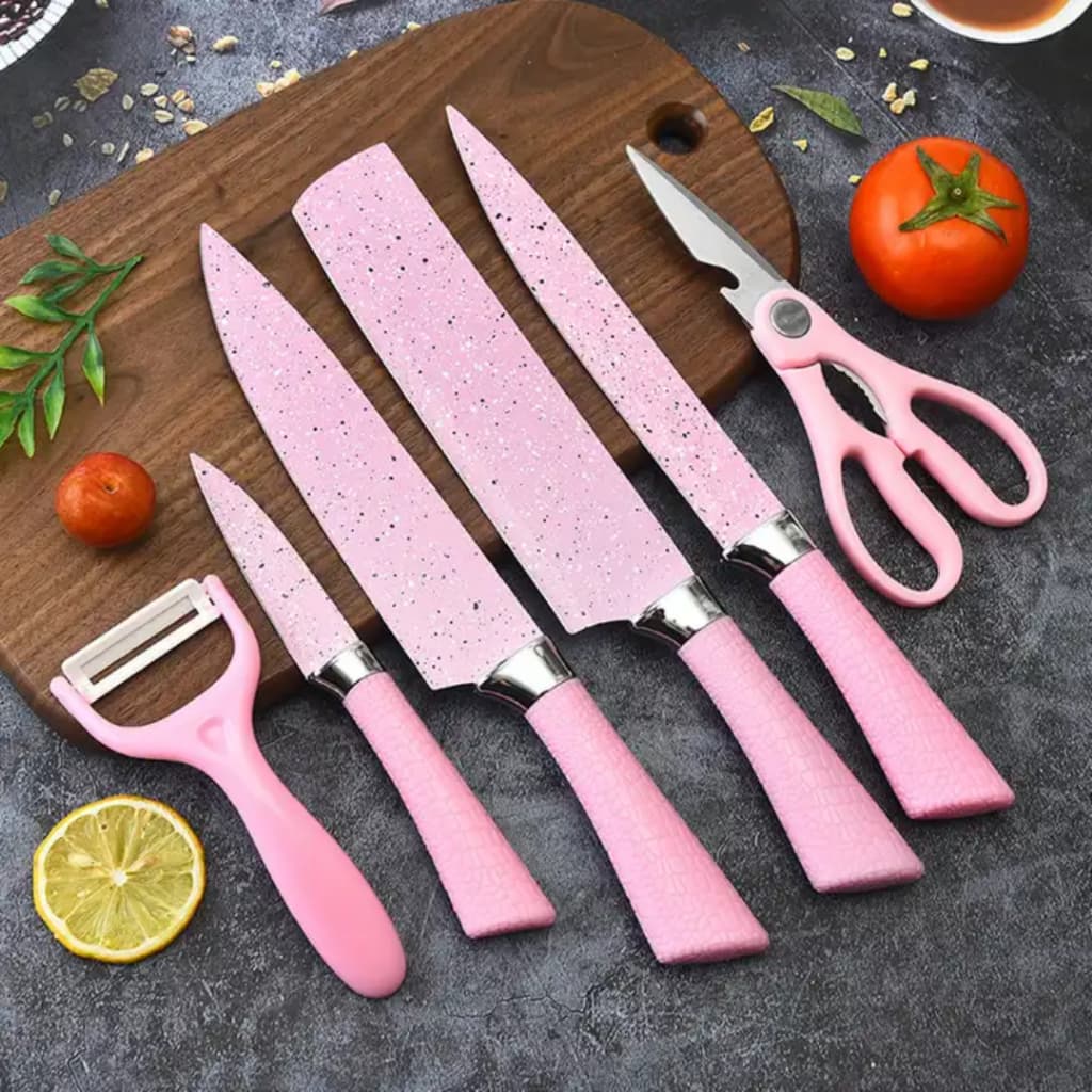 Conjunto De 6 Facas Chefe De Cozinha Aço Inoxidável Kehome