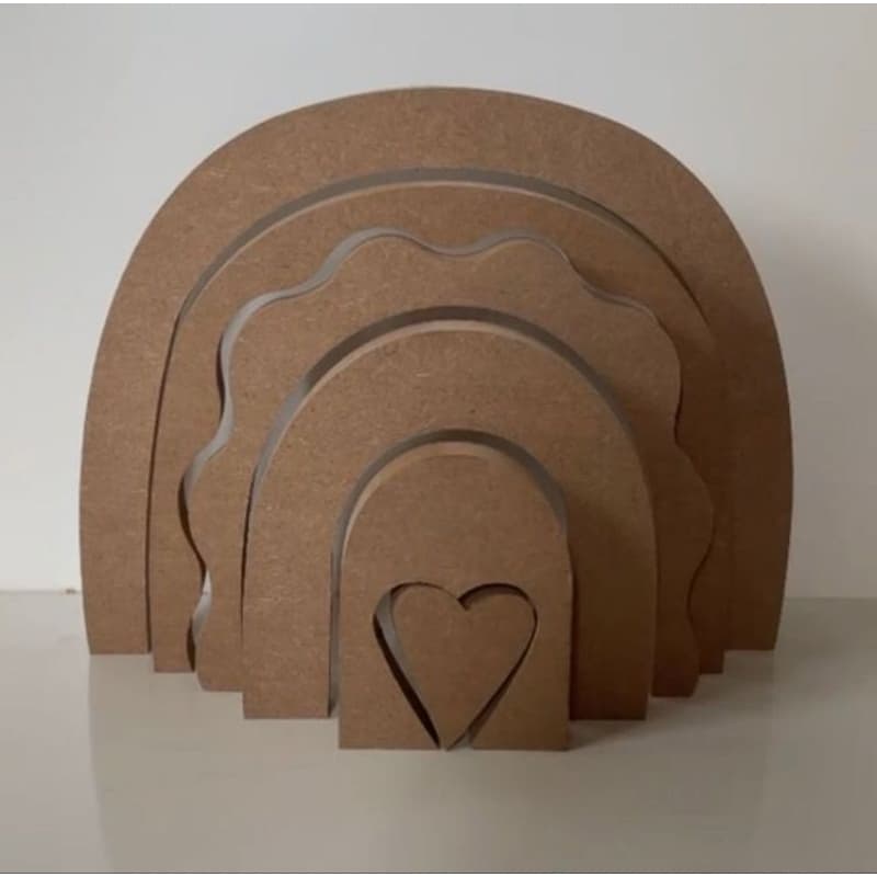 arco íris de coração (produto sem pintura) novidade 😍😍😍