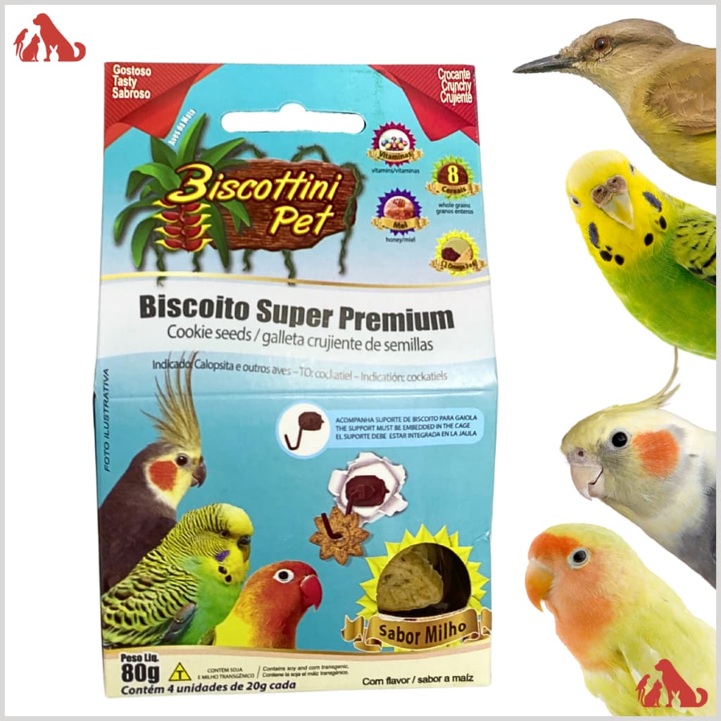 Biscoito Biscottini Pet Super Premium Calopsitas e outras aves