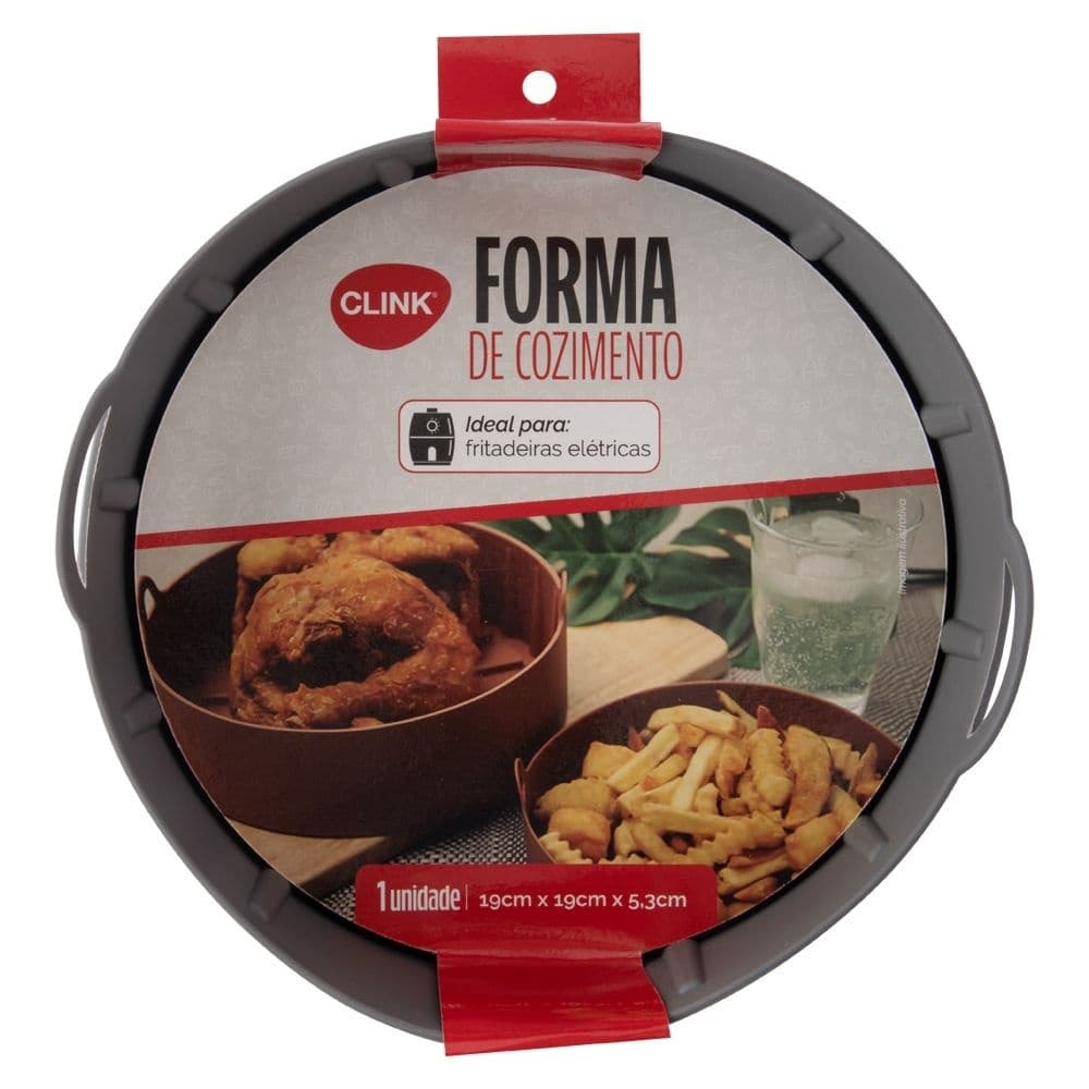 Forma em Silicone Antiaderente Para Air Fryer Fritadeira 19 cm redonda