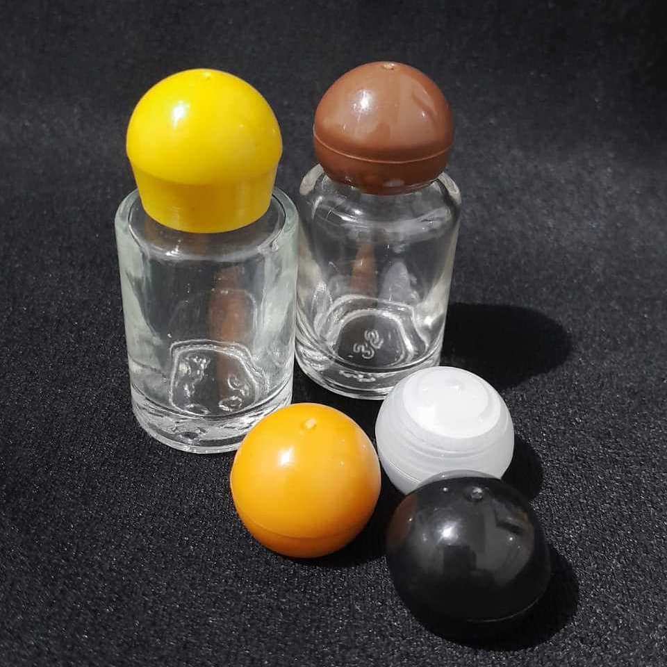 Kit 30 unid Mini Frasco Vidro 10ml - Com Tampa Bola + Batoque - Aromatizante - Frasco perfume