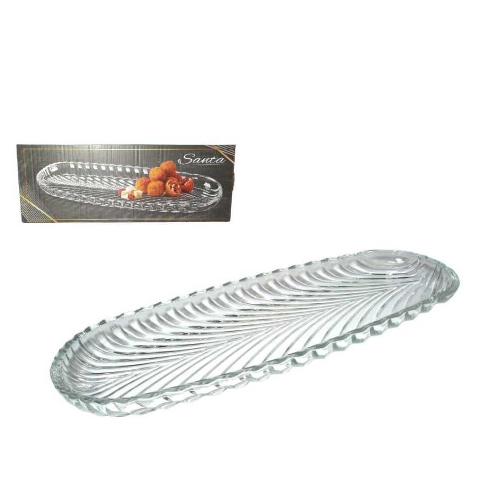 Petisqueira de Vidro Oval 33x12cm