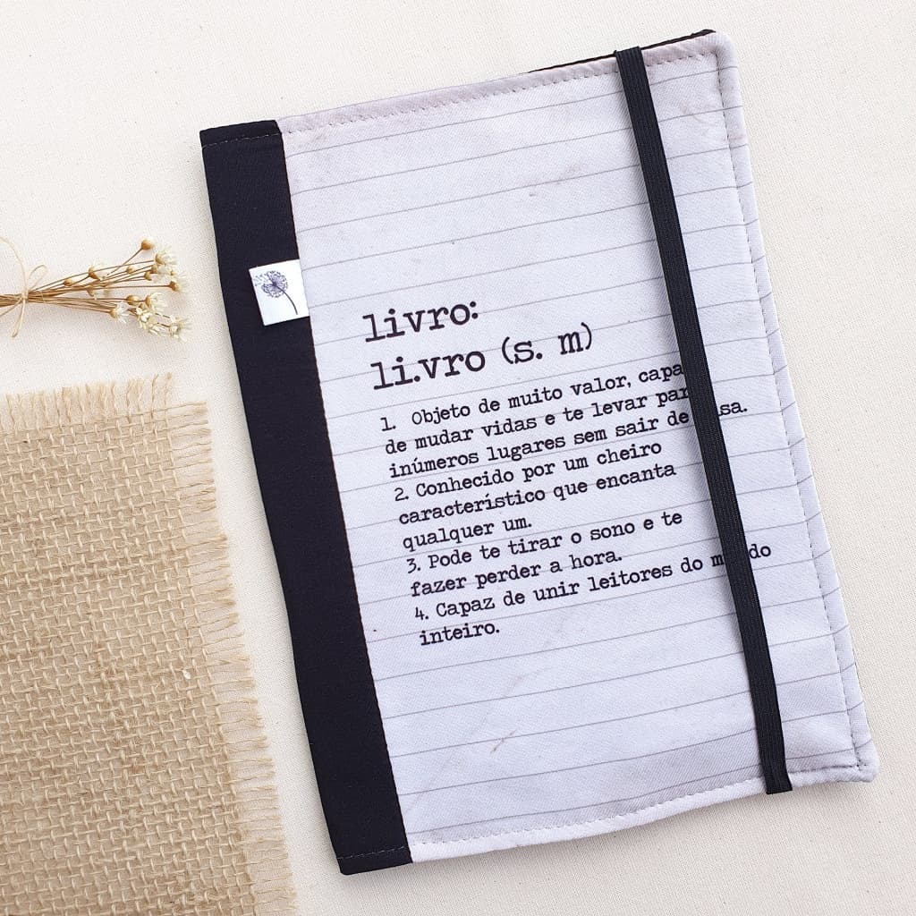 Capa para Livros em Tecido Frases