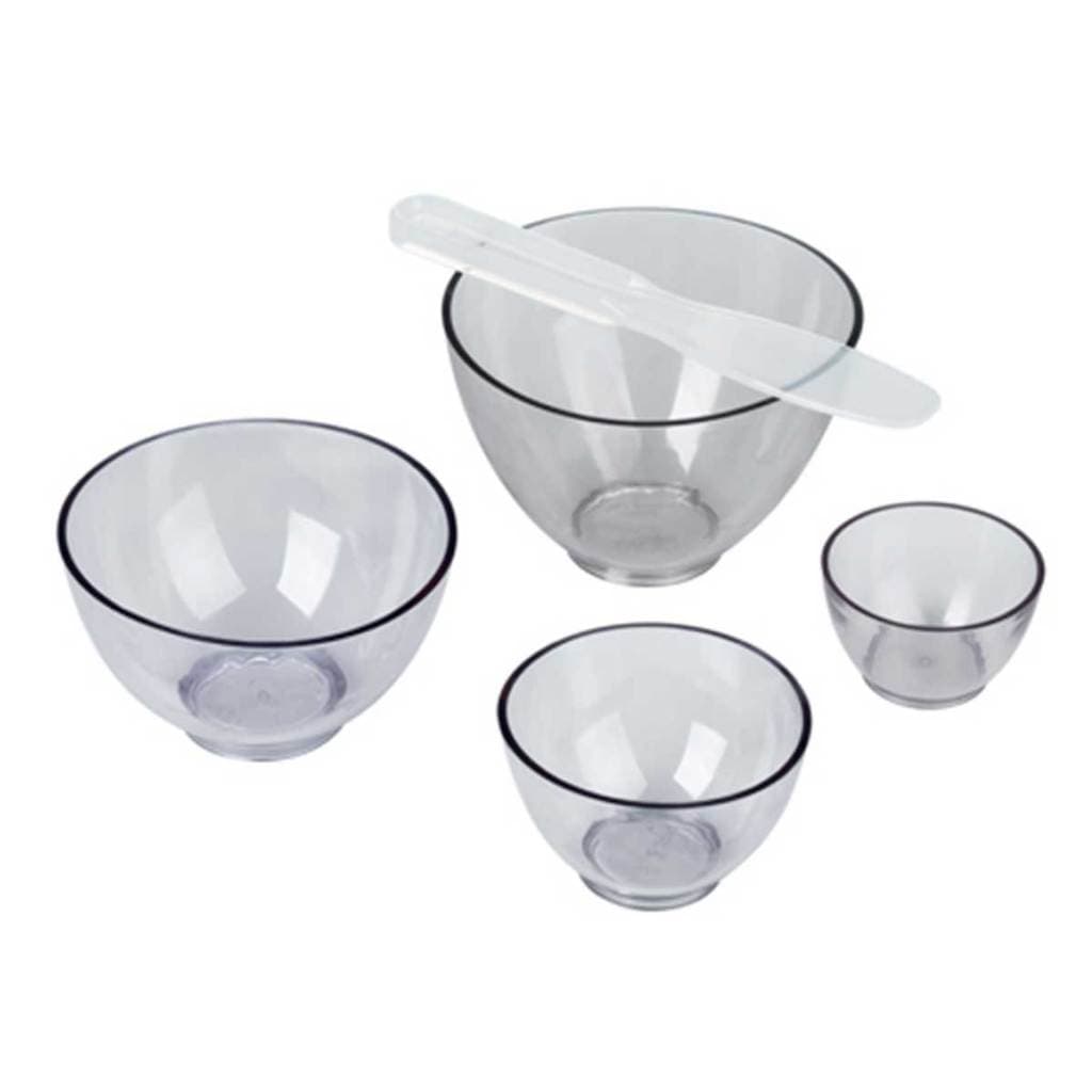 Kit com 4 Cubetas Silicone e Espátula Para Estética - Argilas, Máscaras, Peelings