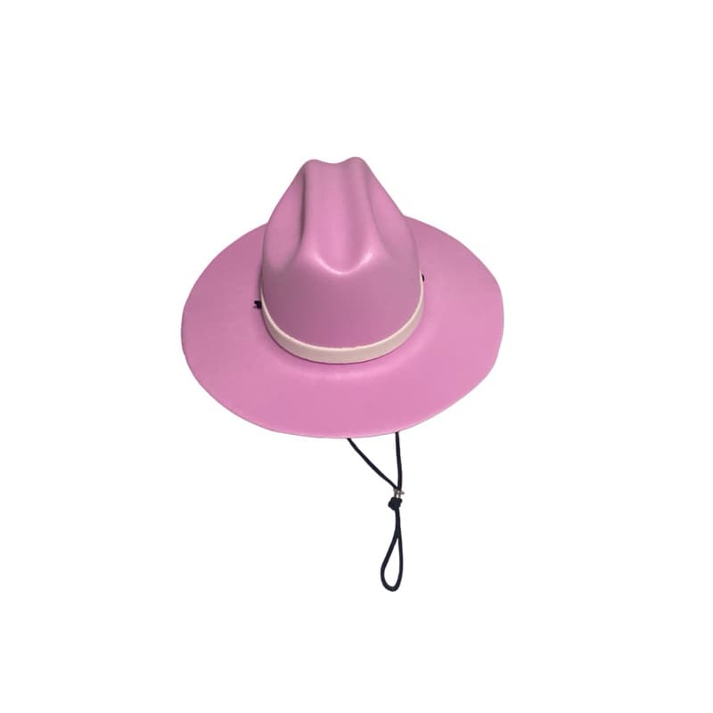 Chapéu de EVA Rosa Aba Reta  Country Xerife Peão Vaqueiro Boiadeiro Acessório Fantasia Cowboy