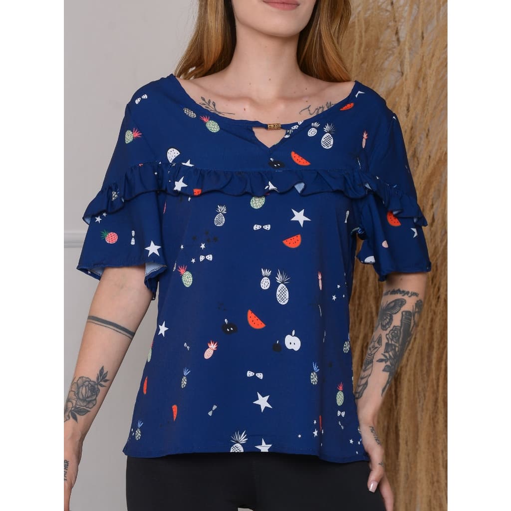 CAMISETINHA MANGA CURTA ESTANPA DE FRUTINHA