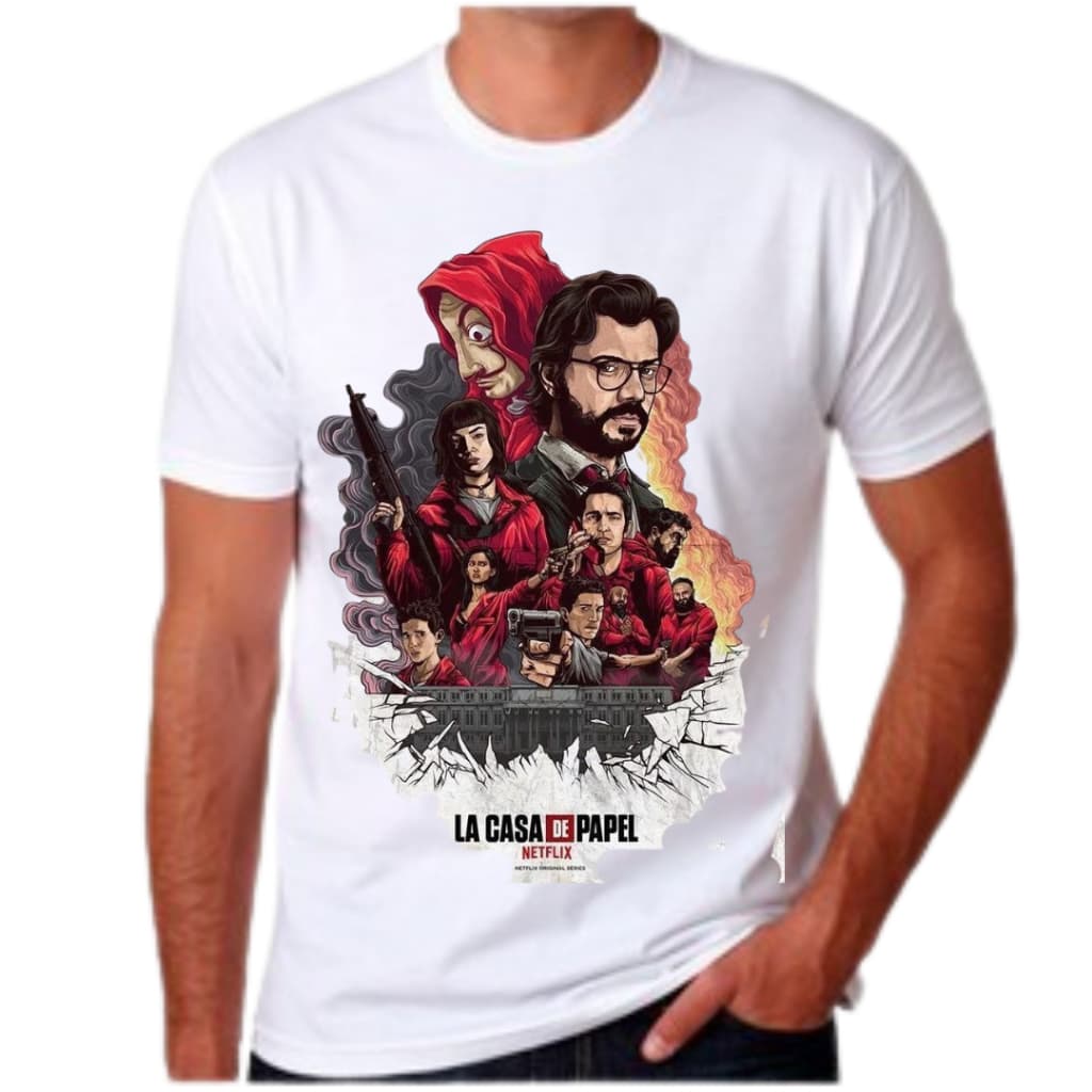 camiseta la casa de papel envio rápido, camisa unissex Envio Imediato