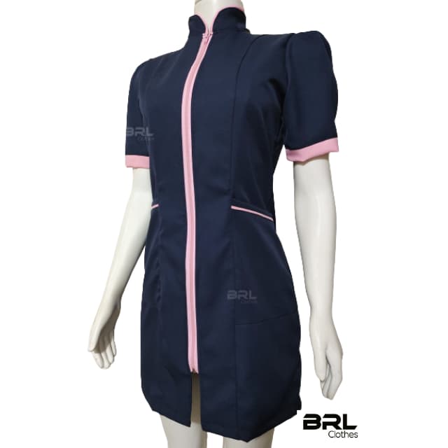 JALECO FEMININO AZUL - JALECO MANGA CURTA