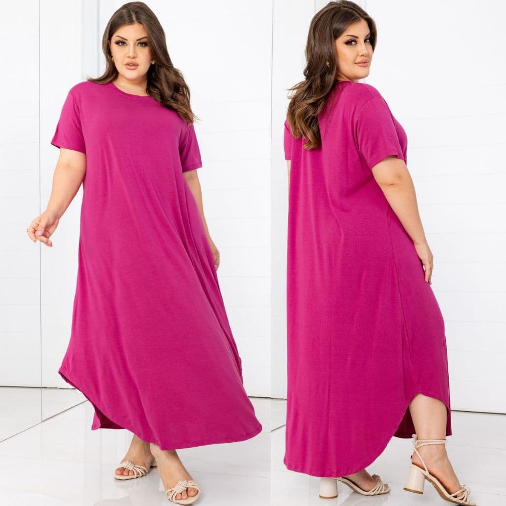 Vestidos Várias Cores Longo Liso Tubinho Fenda Plus Size Longuete Gande Flexível Estica