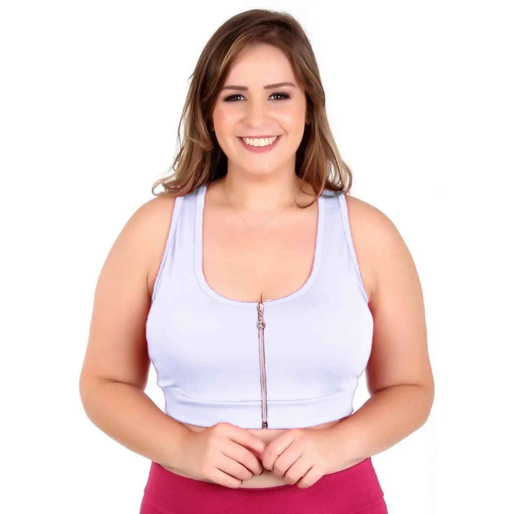 Kit 2 Tops Com Ziper E Bojo removível  Plus Size Em Suplex/ G1- G2- G3-G4