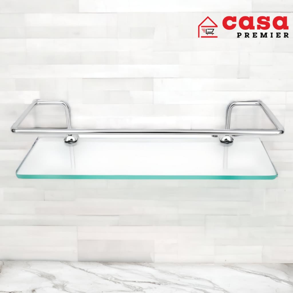 Porta Shampoo Prateleira Com Vidro P/ Banheiro Ou Cozinha 30cm