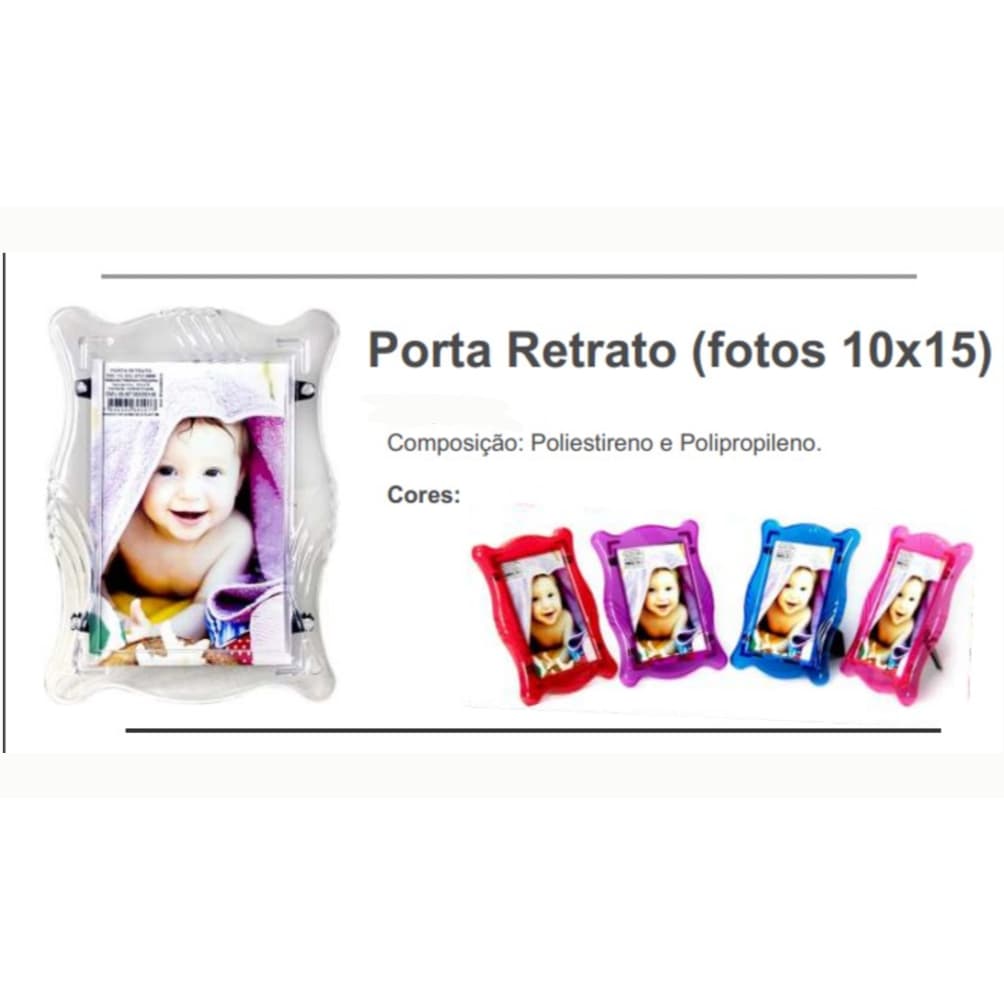Kit 25 Porta Retrato Plástico Reforçado 10x15 Envio Imediato