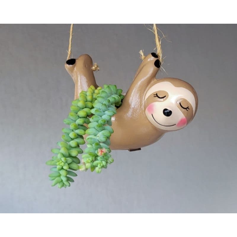 Vaso Decorativo de Bicho Preguiça Pendente para plantas cactos e suculentas