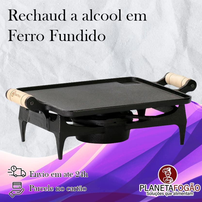 Rechaud a alcool em Ferro Fundido Fundição Santana - Churrasqueira Camping Casa e Jardim