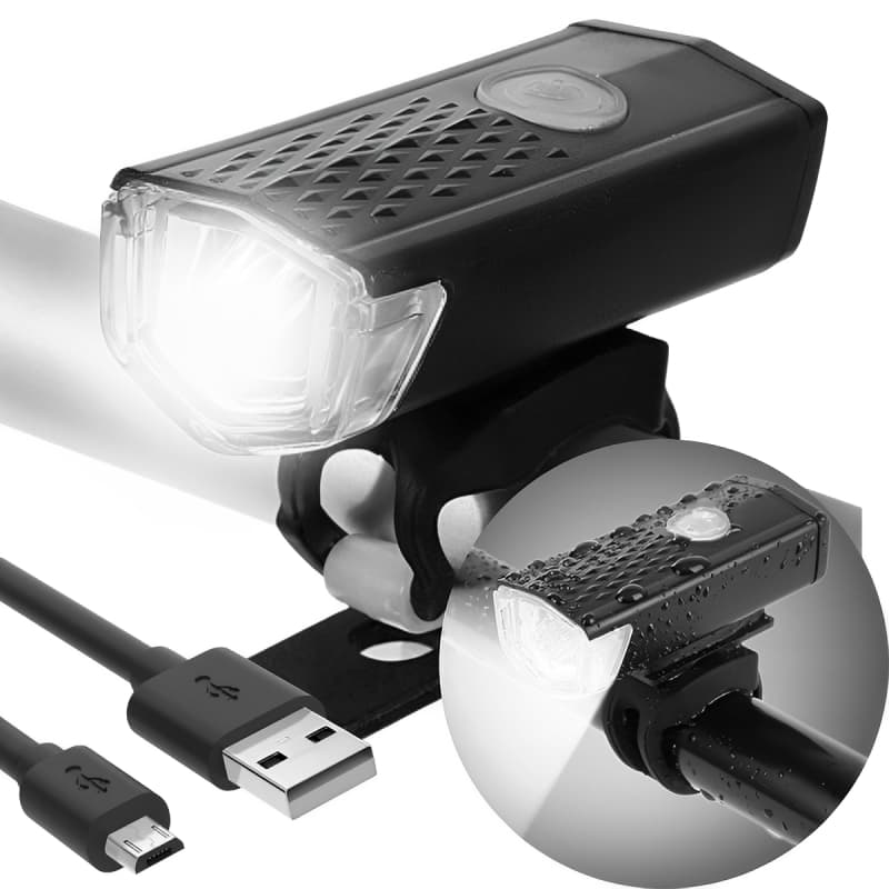Lanterna Farol Bike 300 Lumens Cree Recarregável Sinalizador Profissional