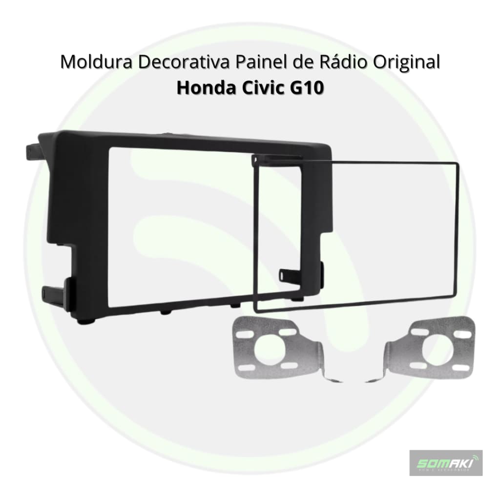 Moldura Painel Dvd 2 Din Honda Civic G10 2017/ 18 Black Piano