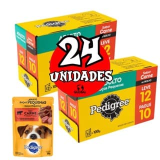 Kit 2 Caixas Leve 12 Pague 10 Sache Pedigree Para Cães Raças Pequenas