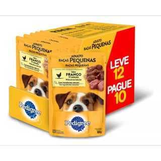 Kit 2 Caixas Leve 12 Pague 10 Sache Pedigree Para Cães Raças Pequenas Frango