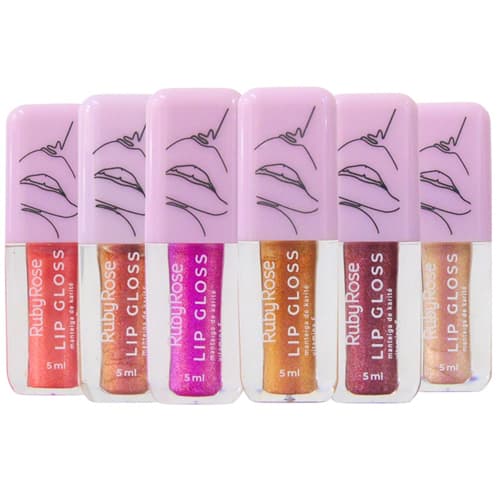 Lip Gloss Labial com Brilho Novo - Ruby Rose Maquiagem