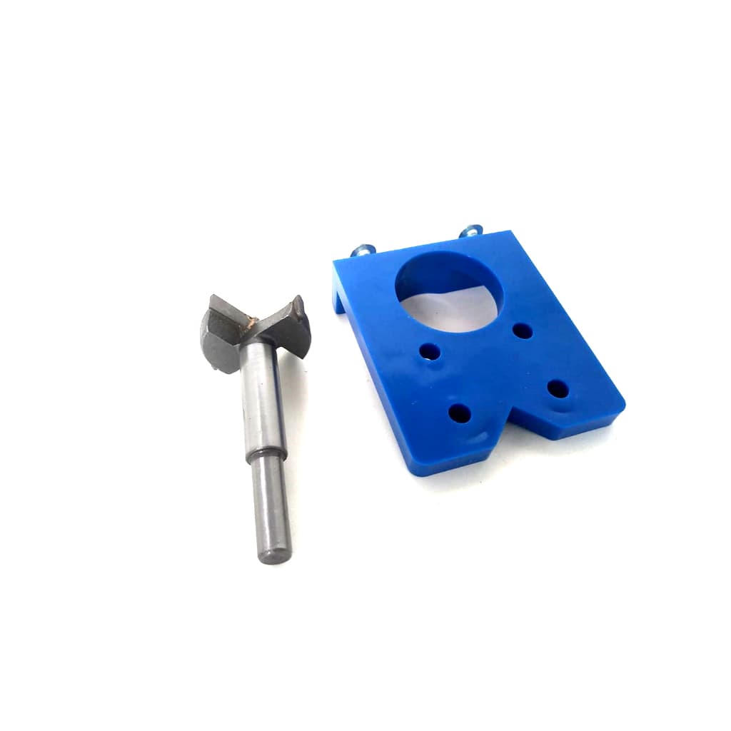 Kit Gabarito Guia Para Dobradiça Caneco + Broca Fresa 35mm