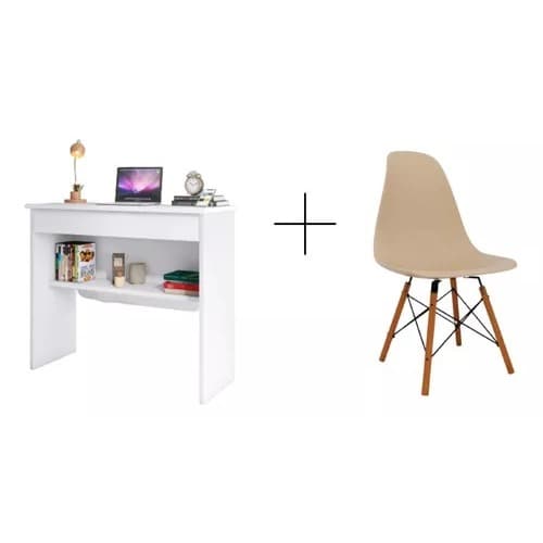 Mini Mesa Branca Gamer Com Cadeira Para Sala de Jogos Industrial Kit com Escrivaninha + Cadeira Cadeira em 4 Cores