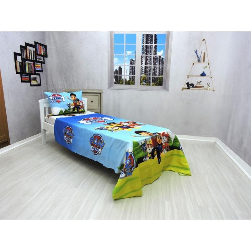 Jogo De Lençol Elastico, Cobre Leito E Fronha, 4pçs Patrulha Canina Mod 1
