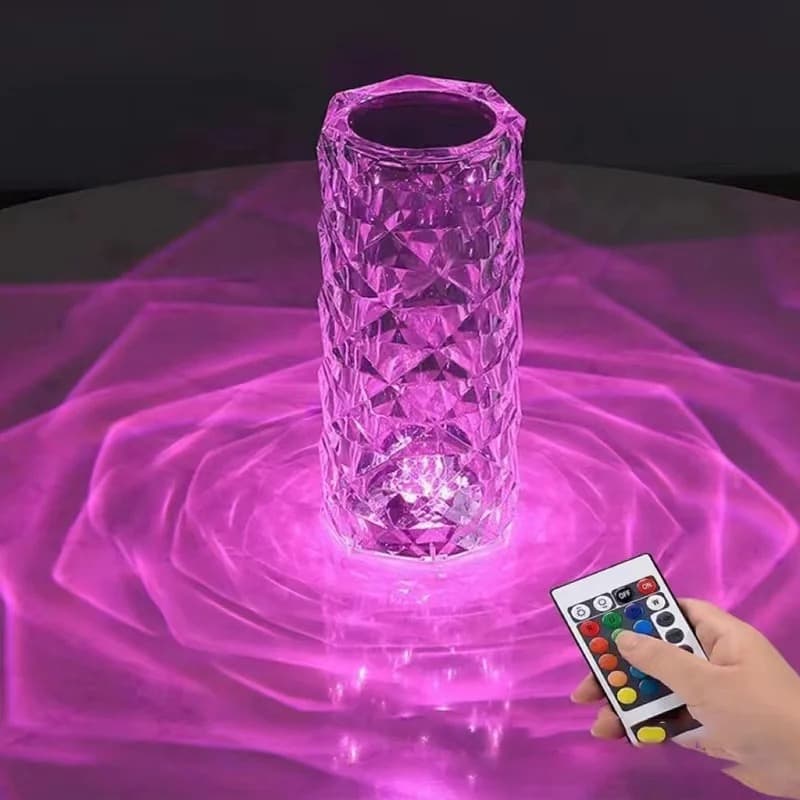 Luminária Cristal RGB com ou sem Caixa de Som Bluetooth - Mini Luminária sem fio com sensor de presença (Kit ou separado)