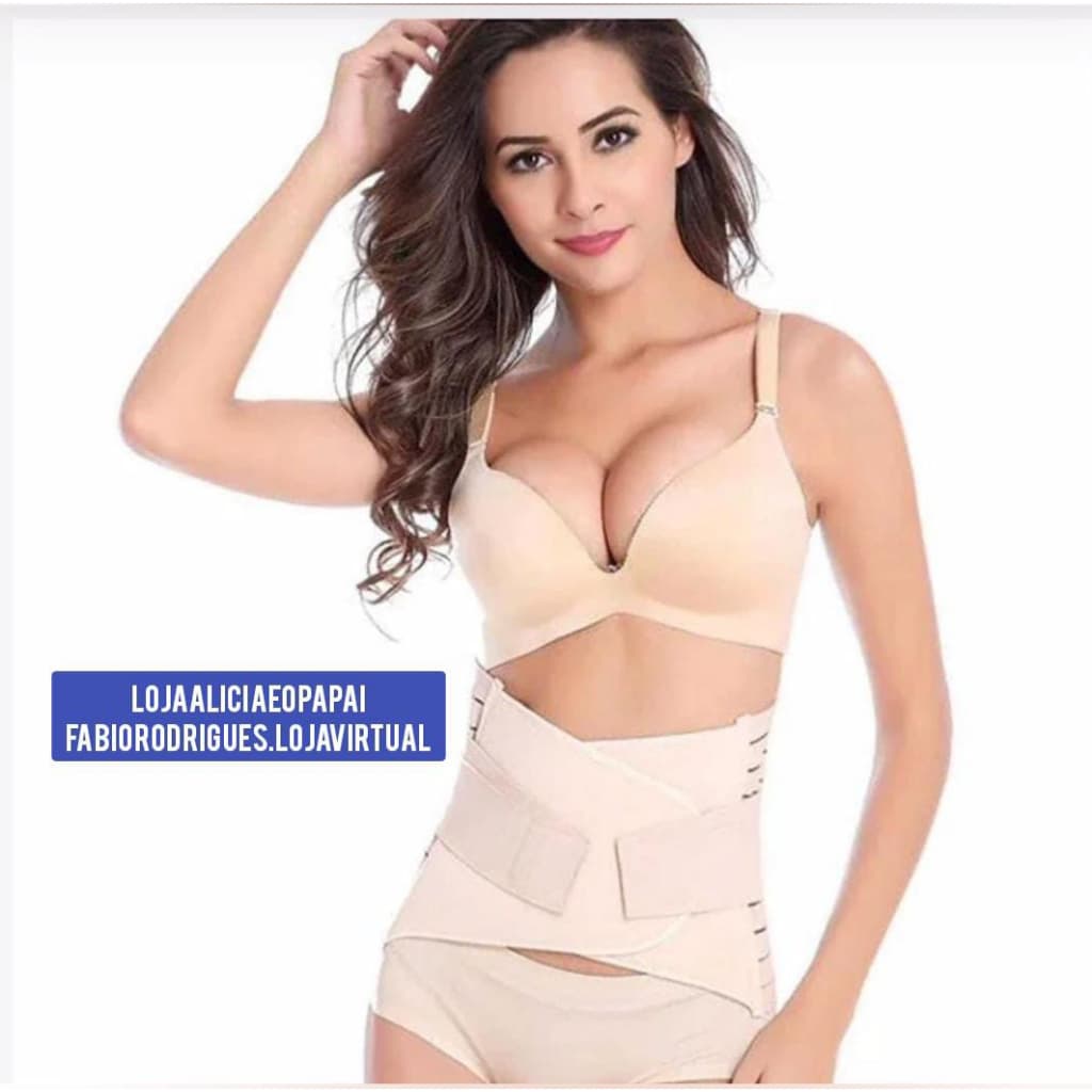 Cinta Modeladora Dupla compressão com straps - Pós Parto/Operatório - Lombar - Abdominal - Redutora + Fita Sustentação para os Seios (Kit ou separado)