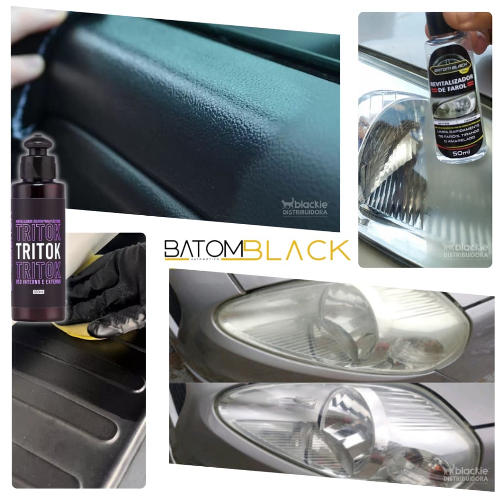 Revitalizador Líquido De Plásticos Tritok + Limpa Farol Batom Black