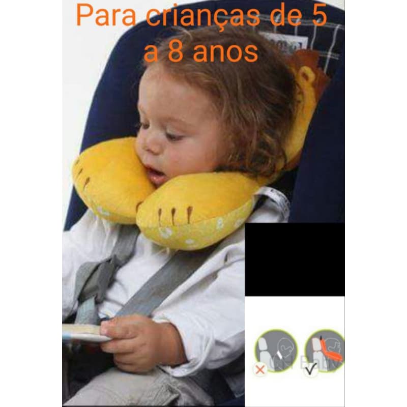 Almofada/travesseiro apoio pescoço cabeça cadeirinha carro viajar criança infantil de 5 a 8 anos
