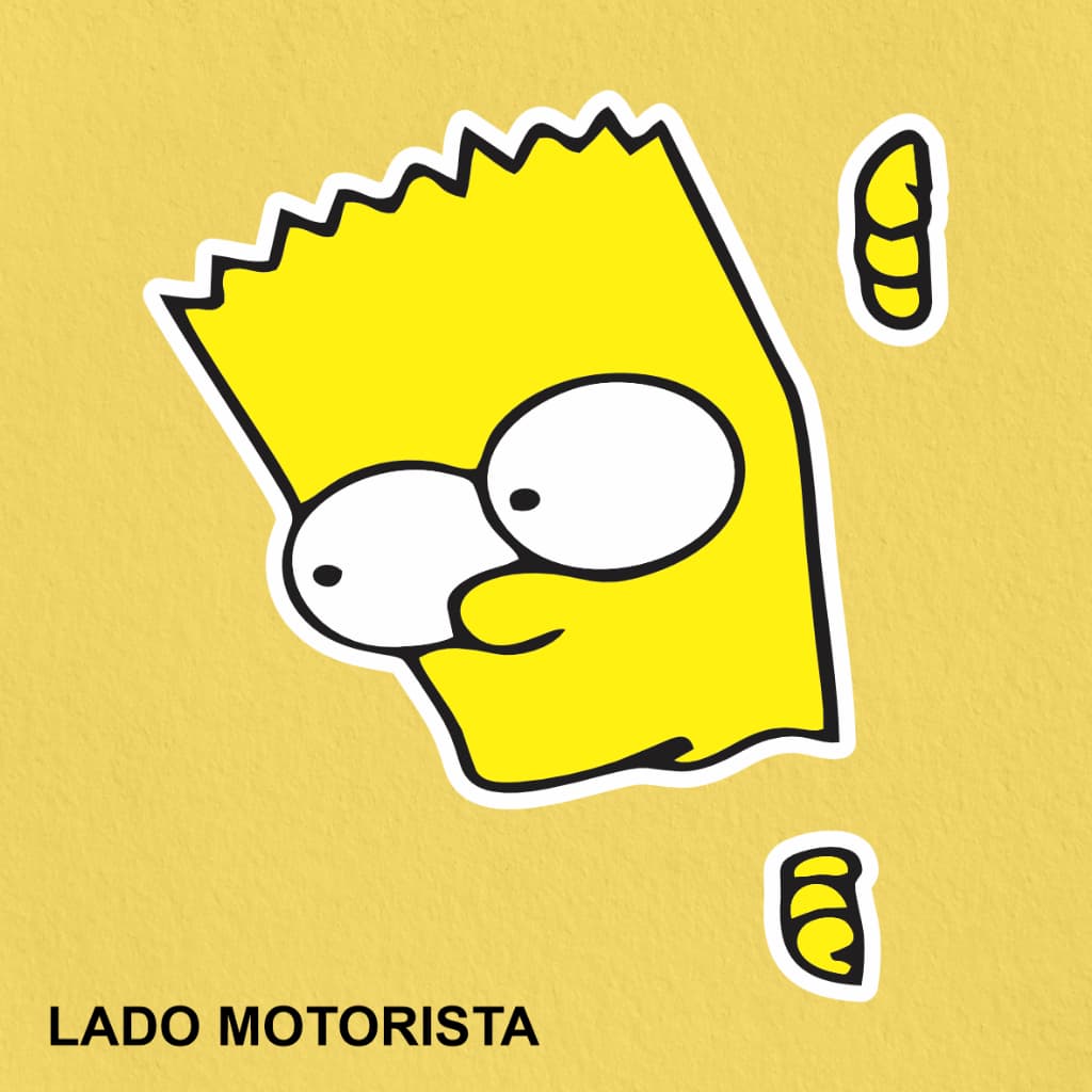cod: BART012 - Bart Simpson 4 - LADO MOTORISTA 20cm - Adesivo - Carro / Moto / Notebook / Skate