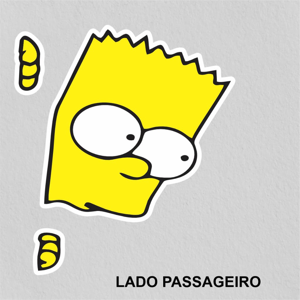 Bart Simpsons 8 - LADO PASSAGEIRO - moto, bicicleta, skate, notebook, espelho, sticker, Adesivo Vinil