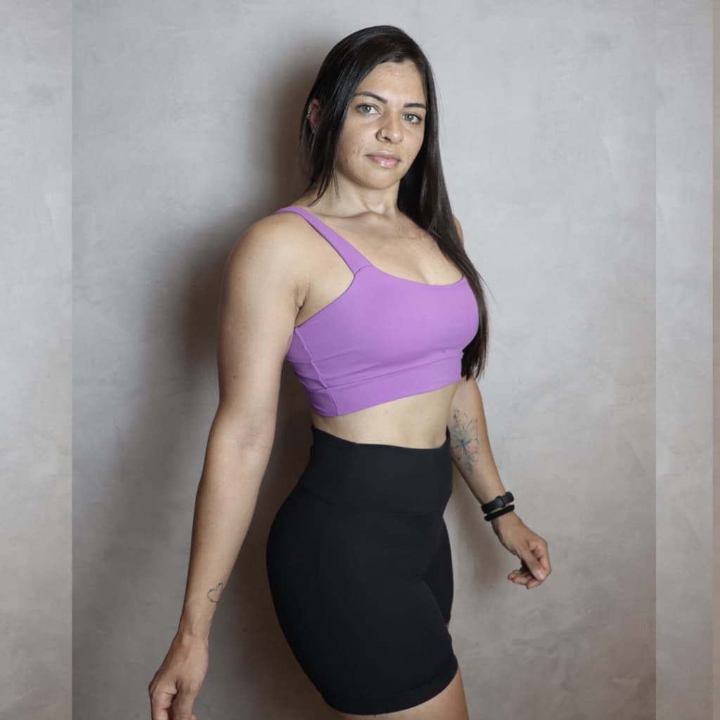 Conjunto top com bojo e short fitness academia treino corrida cross fit feminino