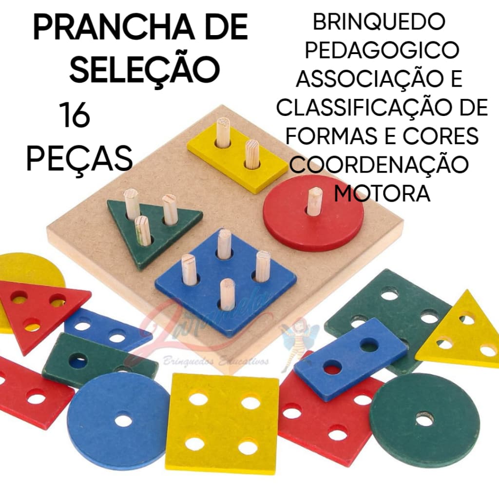 BRINQUEDO EDUCATIVO PRANCHA SELEÇÃO 16 Peças MDF Em Madeira educativo pedagogico