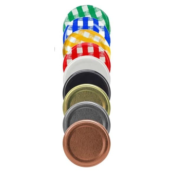 10x Tampas Metal T74 - Novas - para Potes de Conserva Palmito Azeitona - Pote 500/600ml/800ml