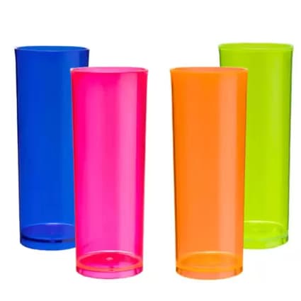 5 Copos 360ml Long  Drink Acrílico Translucido P/Festas Lembrancinha Comemorações