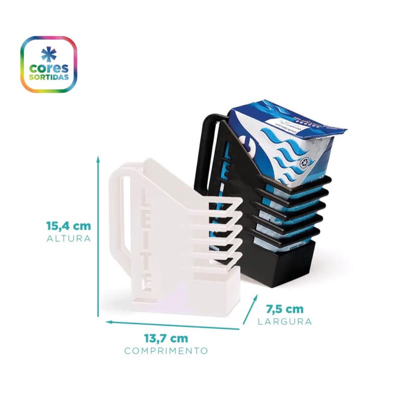 Porta Caixa De Leite Delta Útil Decorativo para Organização de Geladeira Cozinha