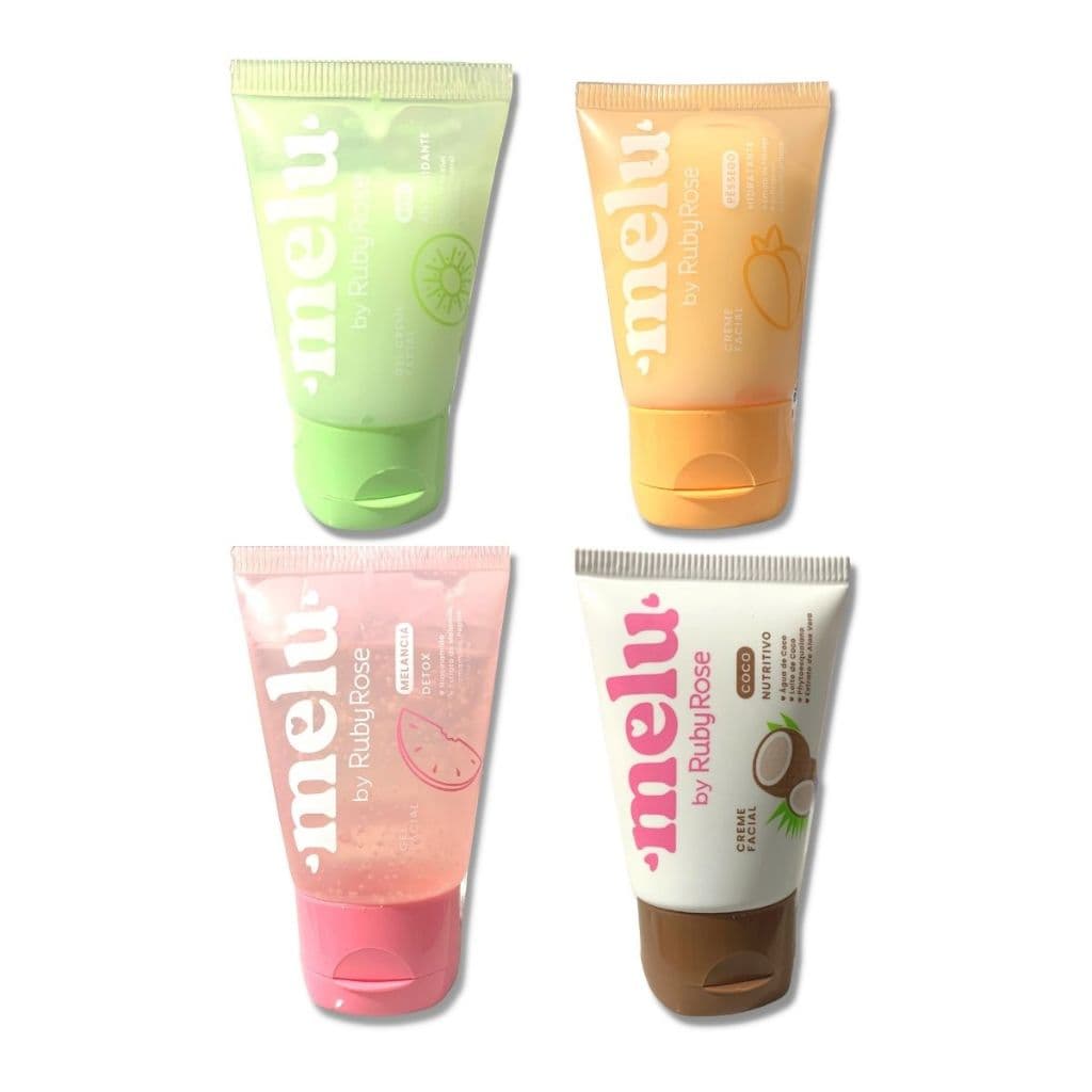 Gel Creme Facial Kit C/ 4 Un Hidratante Melu Ruby Rose
