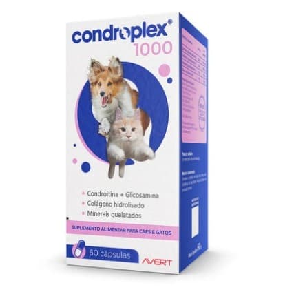 Condroplex 1000 Mg 60 Cápsulas Cães Gato Avert