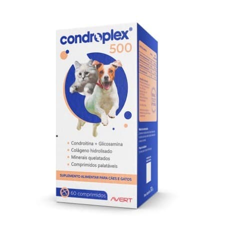 Condroplex 500mg P/ Cães E Gatos 60 Comprimidos Avert