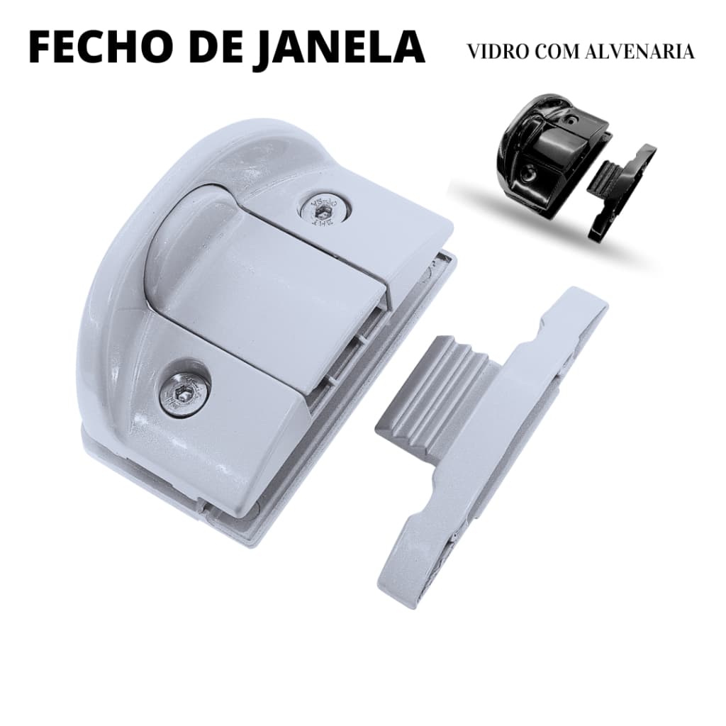 Fechadura Bate Fecha Janela Vidro Alvenaria Metal Zamac Fecho 1571