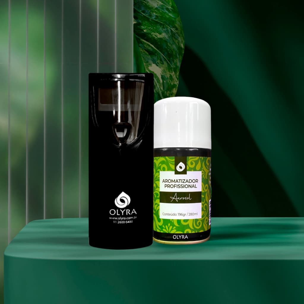 Kit Aromatizador Para Ambientes Aero Preto 35m² + 1 Recarga Aerosol 280ml