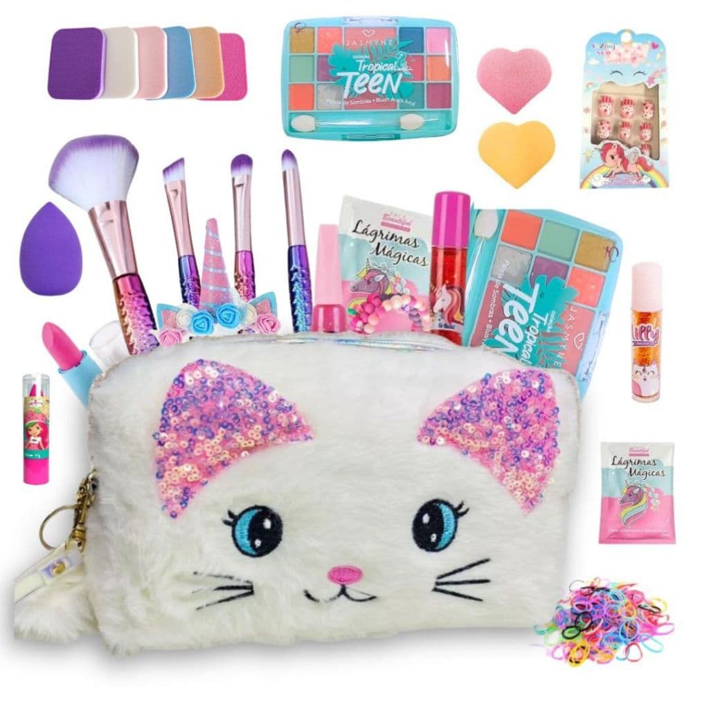 kIt maquiagem infantil estojo infantil completo 11 itens