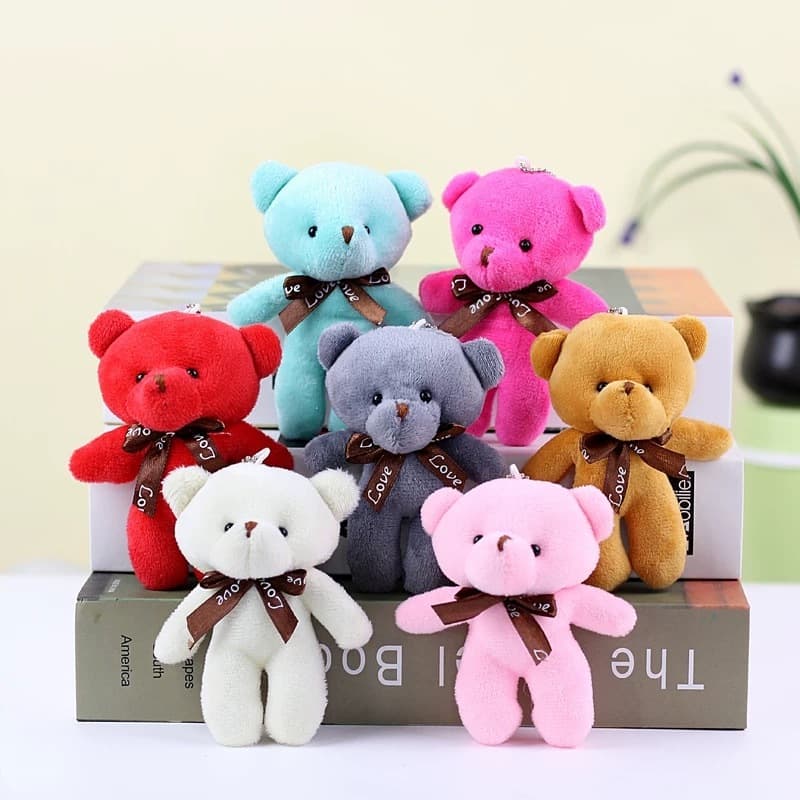 Chaveiro e Brinquedo 12CM com Pingente Ursinho Urso de Pelúcia de Love