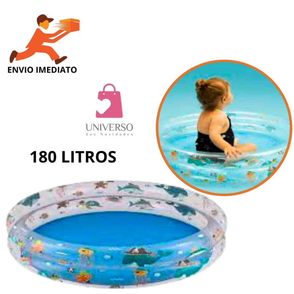 Piscina Inflável Infantil Banheira 180 Litros Resistente